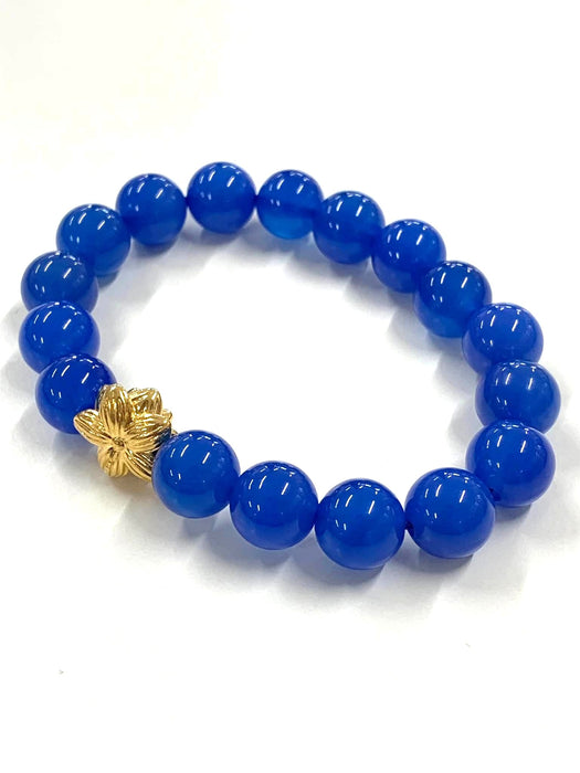 NO BRAND Blue Agate Camelia Piyao Bracelet
