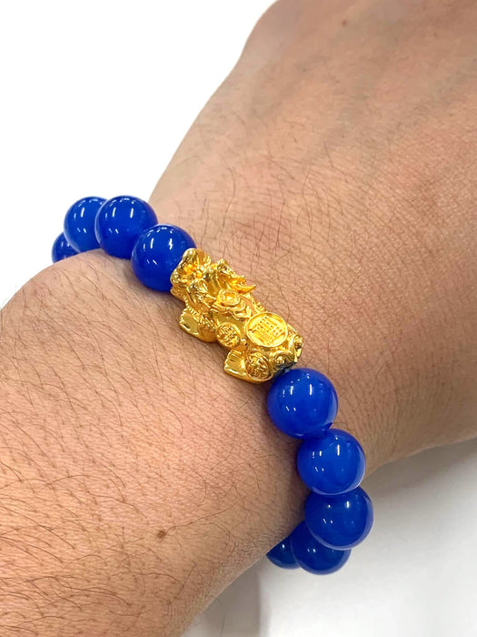 NO BRAND Blue Agate Dragon Piyao Bracelet