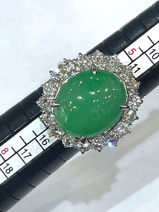 NO BRAND Jade & Diamond Ring