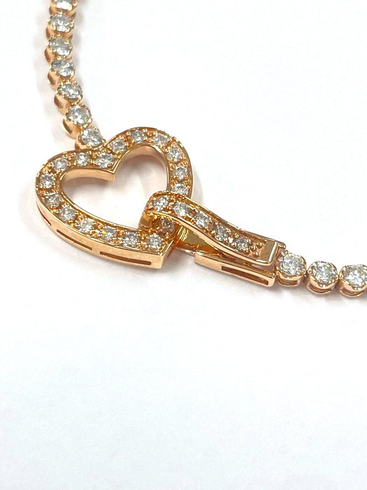 NO BRAND Heart Tennis Diamond Bracelet