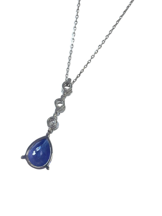 NO BRAND Tanzanite Pear Diamond Necklace