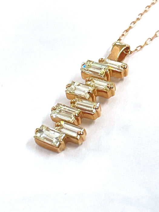 NO BRAND 8P Emerald Cut Diamond Necklace