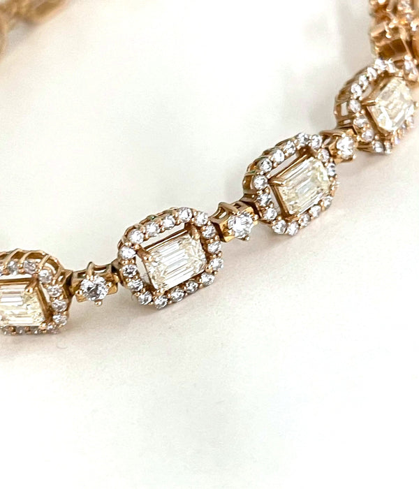NO BRAND Emerald Cut Diamond Bracelet
