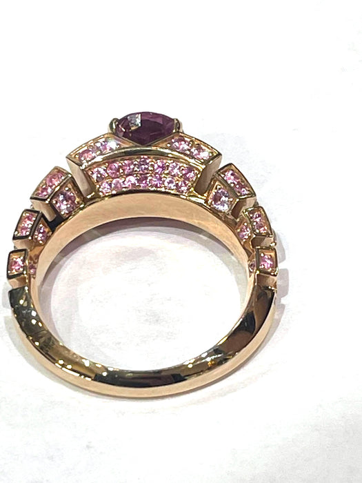 NO BRAND Pink Sapphire & Diamond Ring