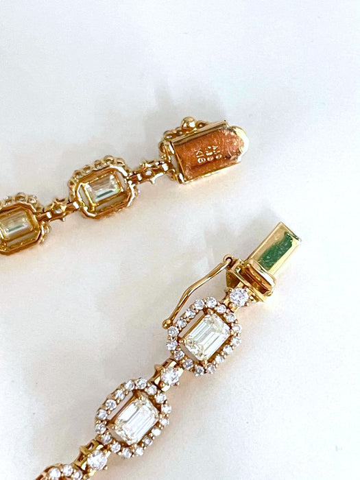 NO BRAND Emerald Cut Diamond Bracelet