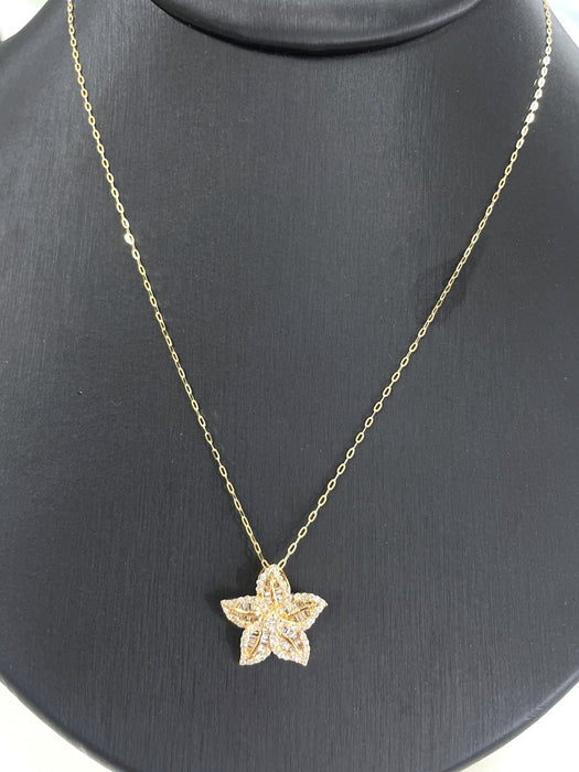 NO BRAND Star Baguette Diamond Necklace