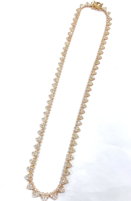 NO BRAND Heart Baguette Tennis Diamond Necklace