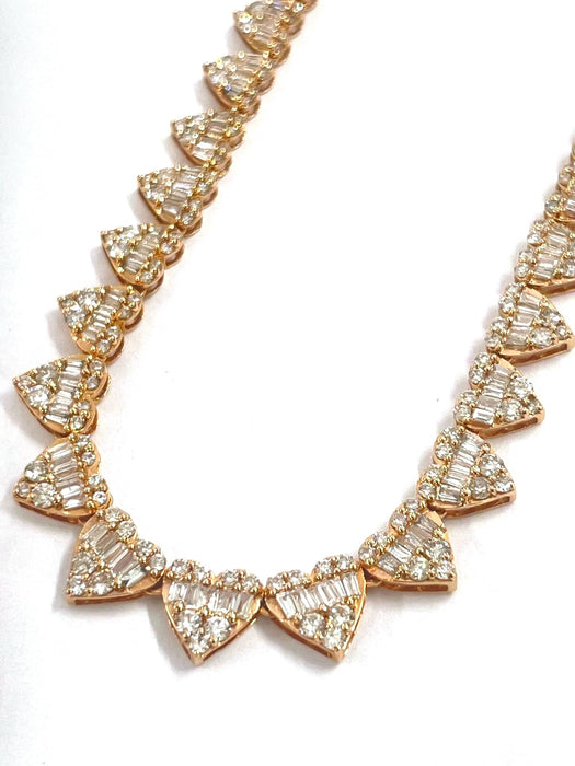NO BRAND Heart Baguette Tennis Diamond Necklace