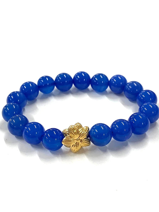 NO BRAND Blue Agate Camelia Piyao Bracelet