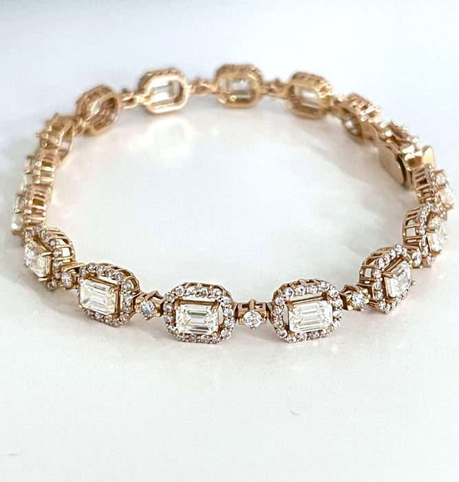 NO BRAND Emerald Cut Diamond Bracelet