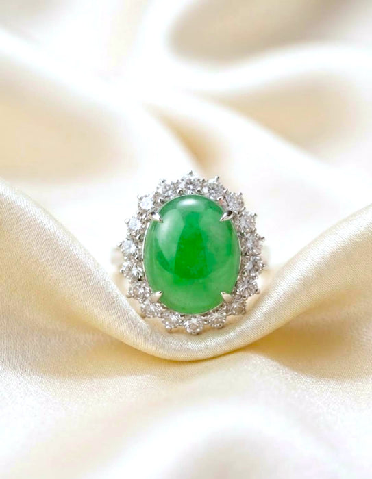 NO BRAND Jade & Diamond Ring