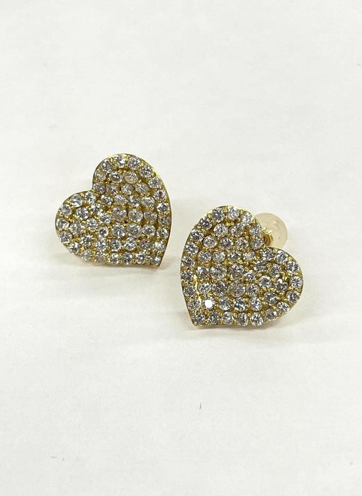 NO BRAND Heart Diamond Earrings