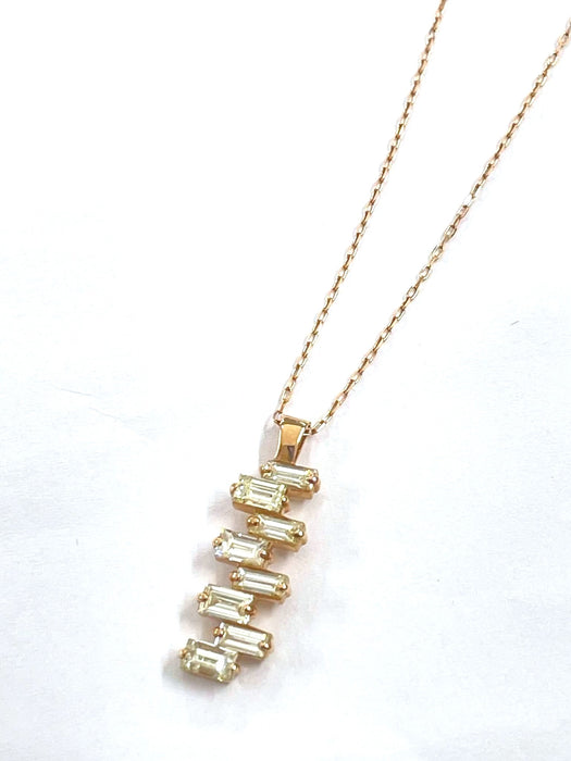 NO BRAND 8P Emerald Cut Diamond Necklace