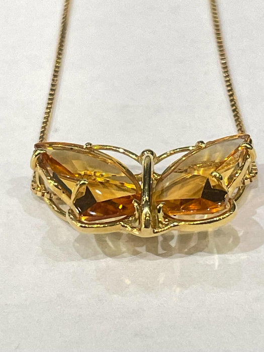 NO BRAND Butterfly Citrine Necklace