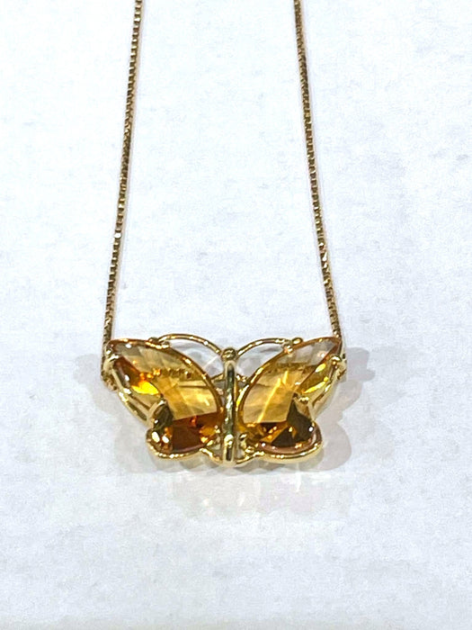 NO BRAND Butterfly Citrine Necklace