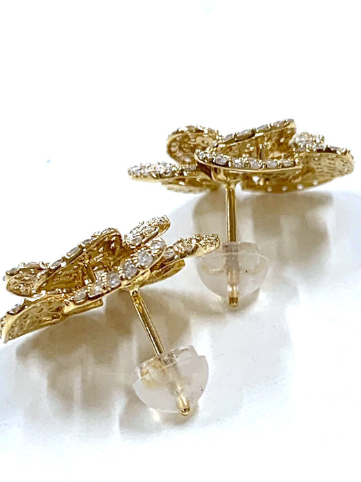 NO BRAND Camelia Cluster Diamond Stud Earrings
