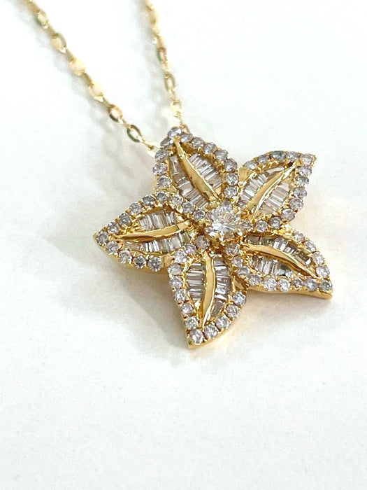 NO BRAND Star Baguette Diamond Necklace