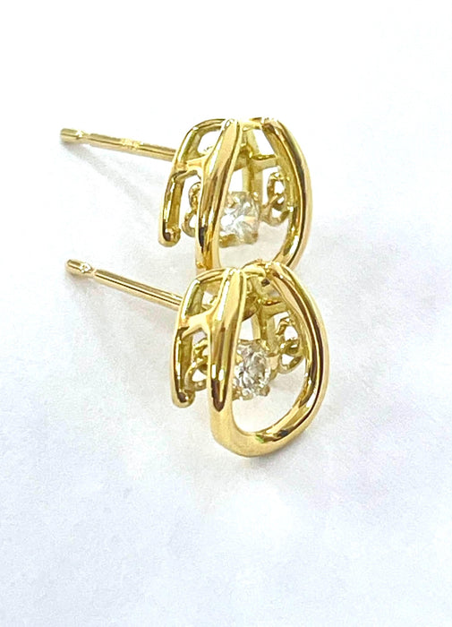 NO BRAND Horseshoe Dancing Diamond Std Earrings