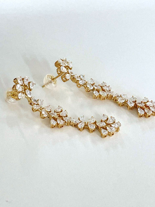 NO BRAND Clover Diamond Dangling Earrings