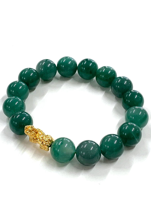 NO BRAND Green Jade Dragon Piyao Bracelet