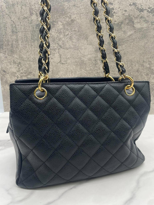 CHANEL PTT Matelasse Black Caviar Shoulder Bag