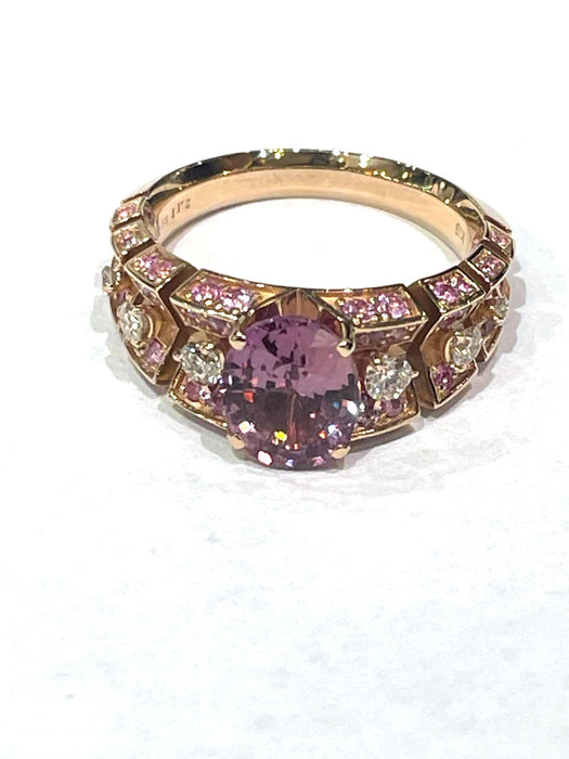 NO BRAND Pink Sapphire & Diamond Ring