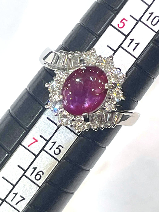 NO BRAND Star Ruby & Diamond Ring