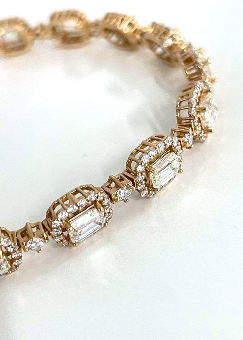 NO BRAND Emerald Cut Diamond Bracelet