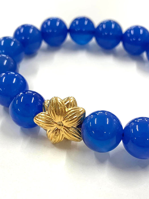 NO BRAND Blue Agate Camelia Piyao Bracelet