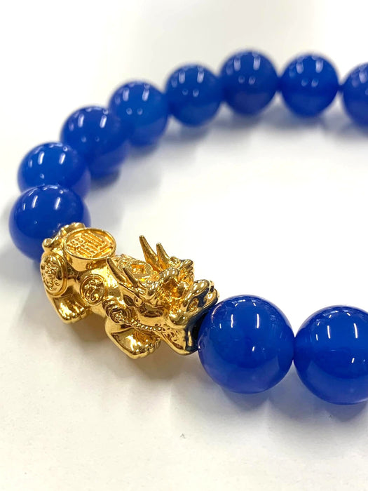 NO BRAND Blue Agate Dragon Piyao Bracelet