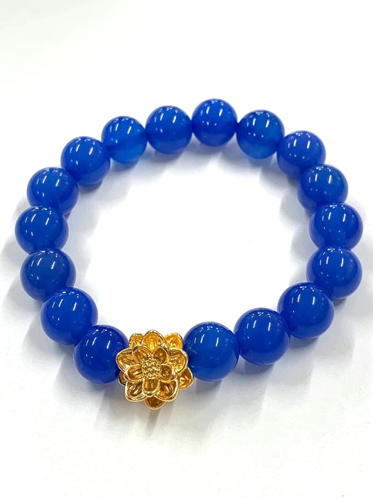 NO BRAND Blue Agate Camelia Piyao Bracelet