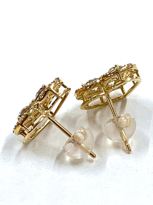 NO BRAND Heart Diamond Stud Earrings
