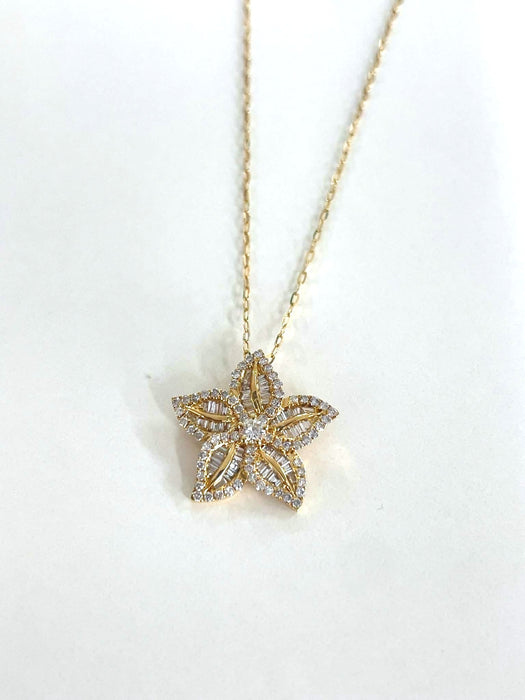 NO BRAND Star Baguette Diamond Necklace