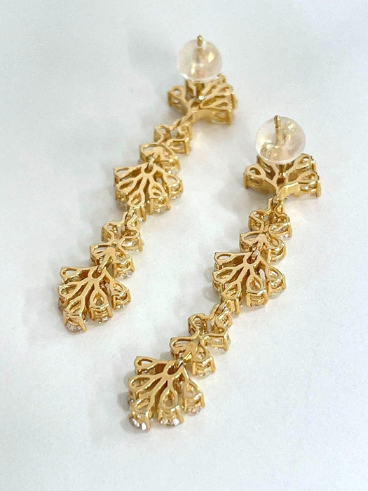 NO BRAND Clover Diamond Dangling Earrings