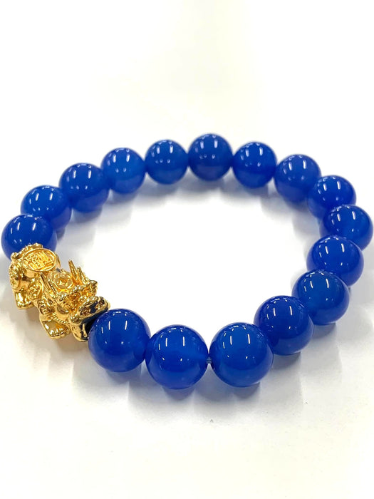 NO BRAND Blue Agate Dragon Piyao Bracelet
