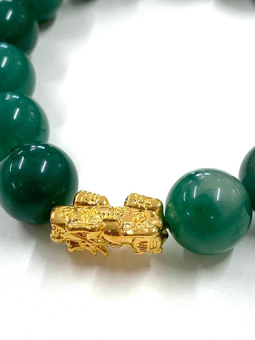 NO BRAND Green Jade Dragon Piyao Bracelet