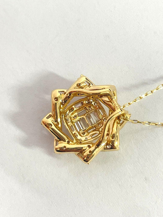 NO BRAND Baguette Diamond Necklace