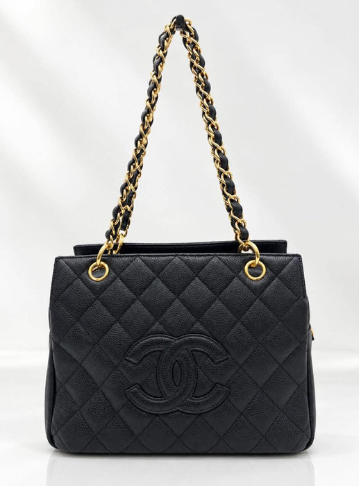 CHANEL PTT Matelasse Black Caviar Shoulder Bag