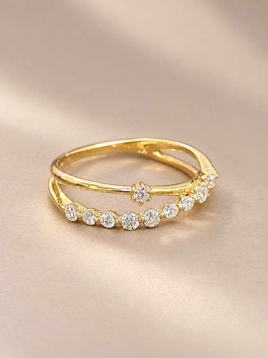 NO BRAND Layered Cluster Diamond Ring