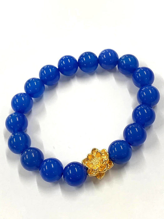 NO BRAND Blue Agate Camelia Piyao Bracelet