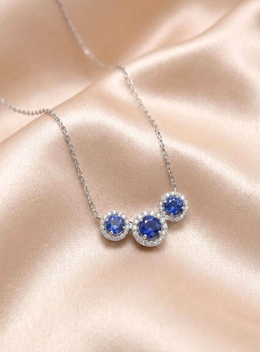NO BRAND Sapphire & Diamond Necklace
