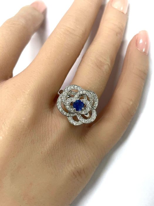 NO BRAND Camelia Sapphire & Diamond Ring