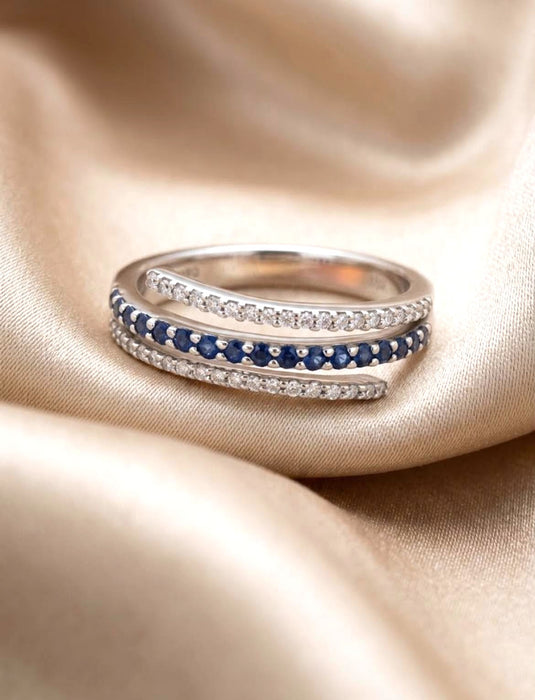 NO BRAND Sapphire & Diamond Ring
