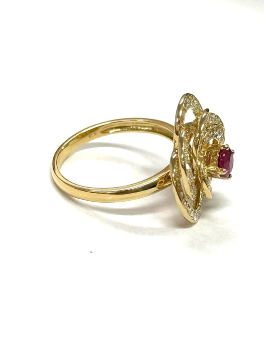 NO BRAND Camelia Ruby & Diamond Ring