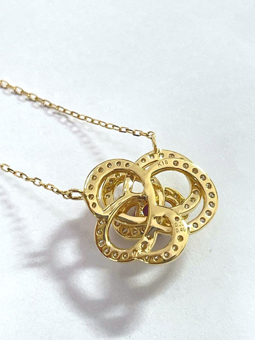 NO BRAND Camelia Ruby & Diamond Necklace