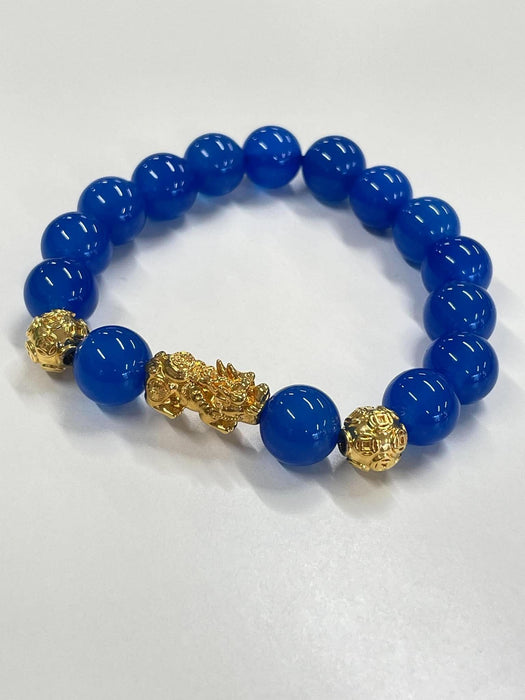 NO BRAND Blue Agate Piyao Luckyball Bracelet