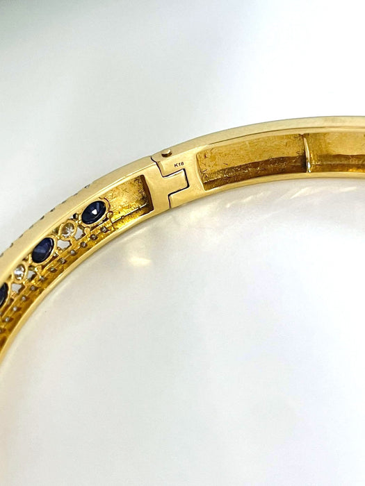NO BRAND Blue Sapphire & Diamond Bangle