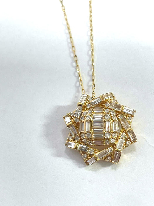 NO BRAND Baguette Diamond Necklace