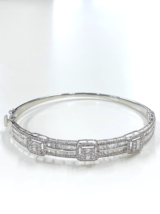 NO BRAND Baguette Diamond Bangle