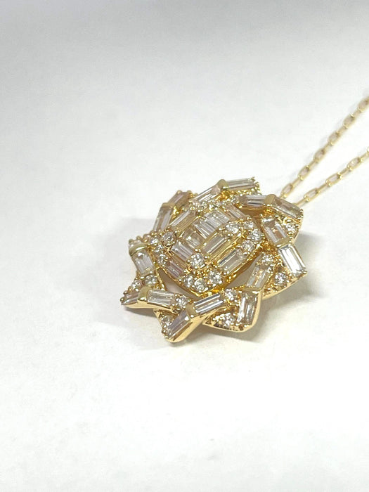NO BRAND Baguette Diamond Necklace